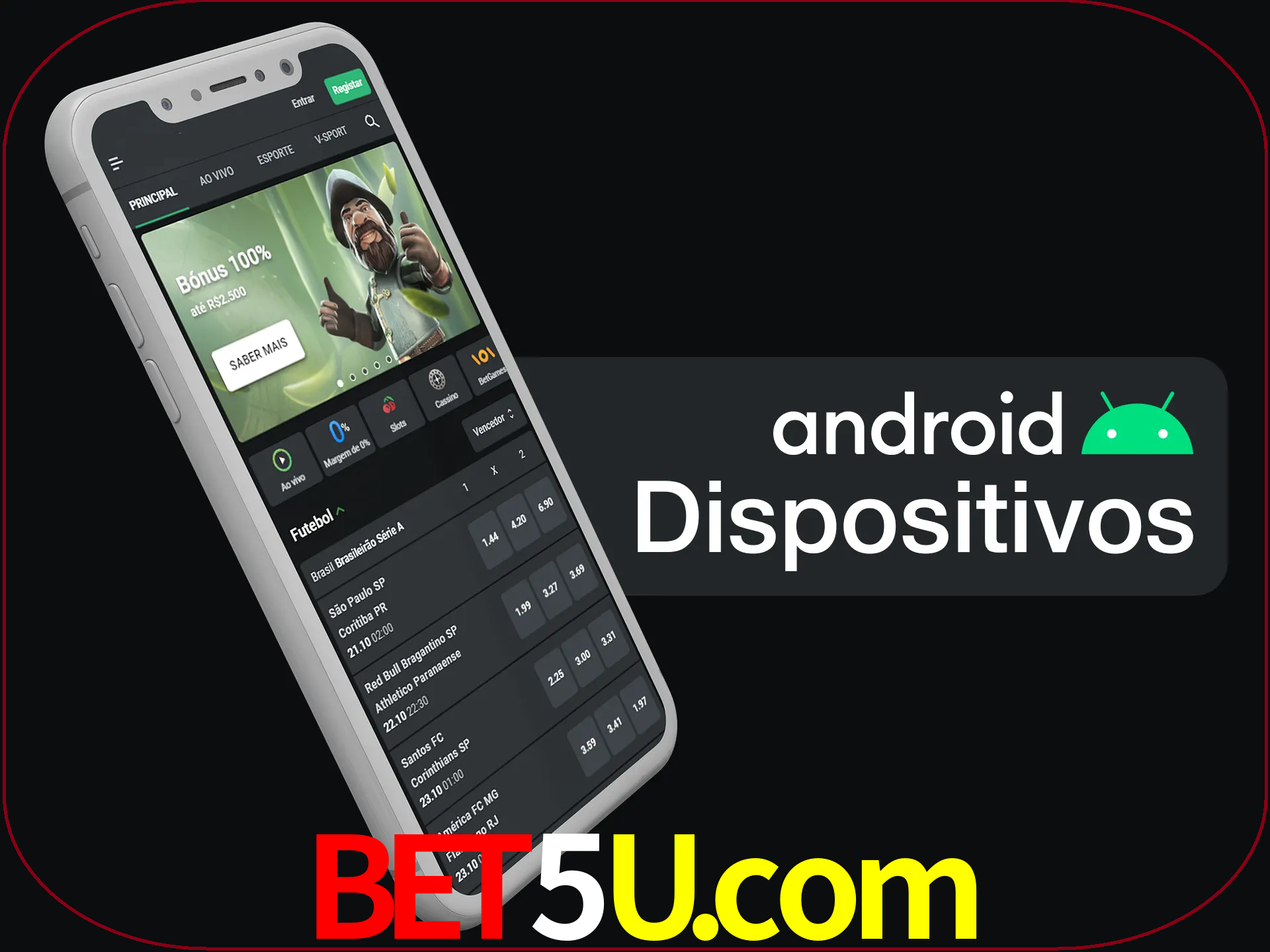 O aplicativo suporta a maioria de todos os dispositivos Android.