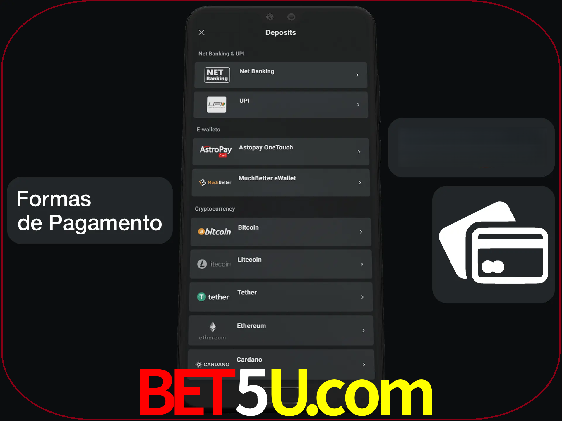Escolha a forma de pagamento de sua preferência.