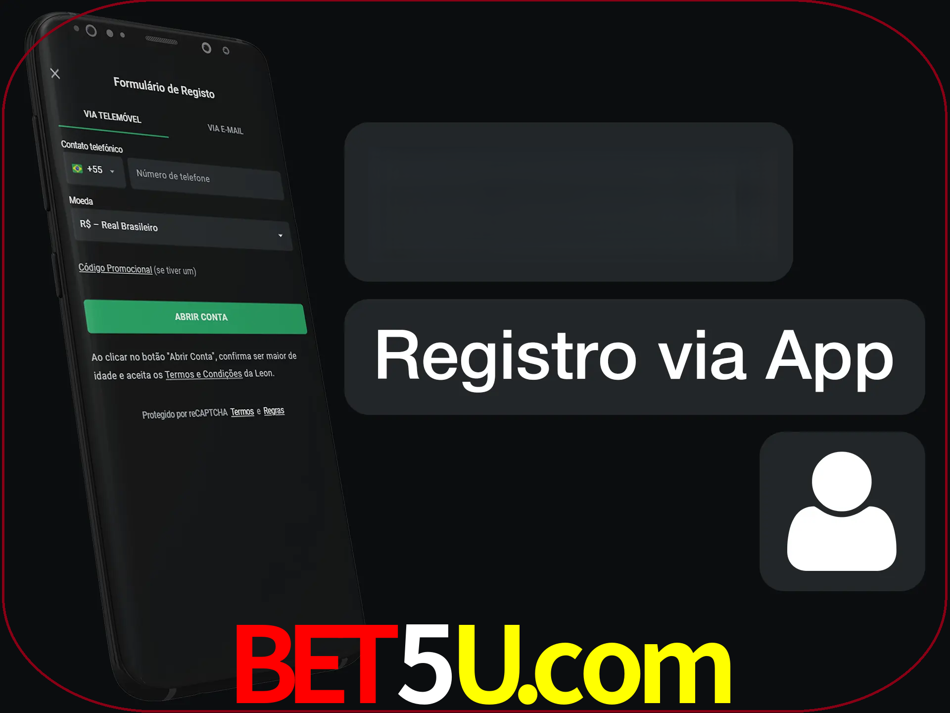 Registre-se com duas etapas usando o aplicativo.