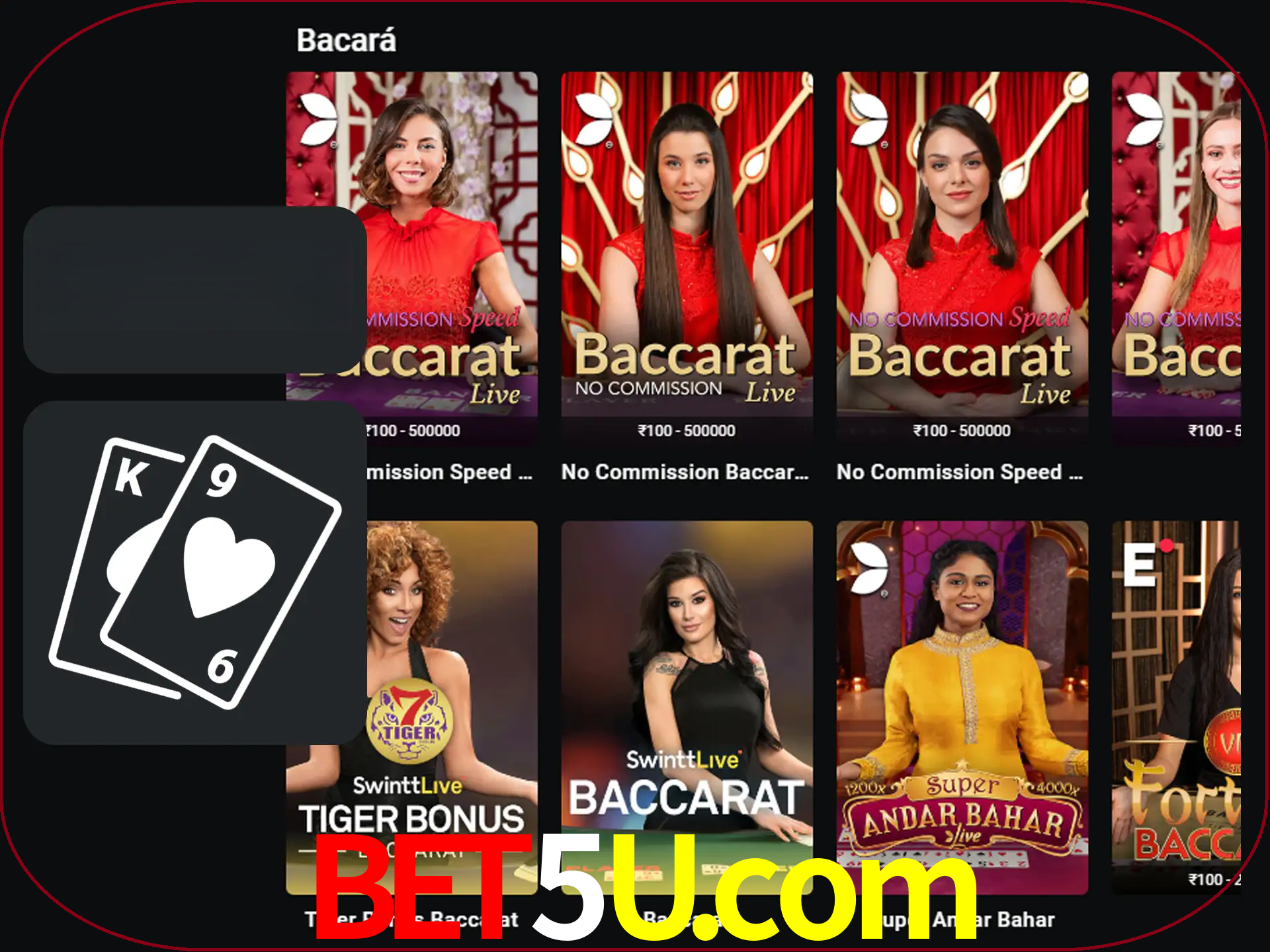 Ganhe muito dinheiro jogando jogos de bacará.