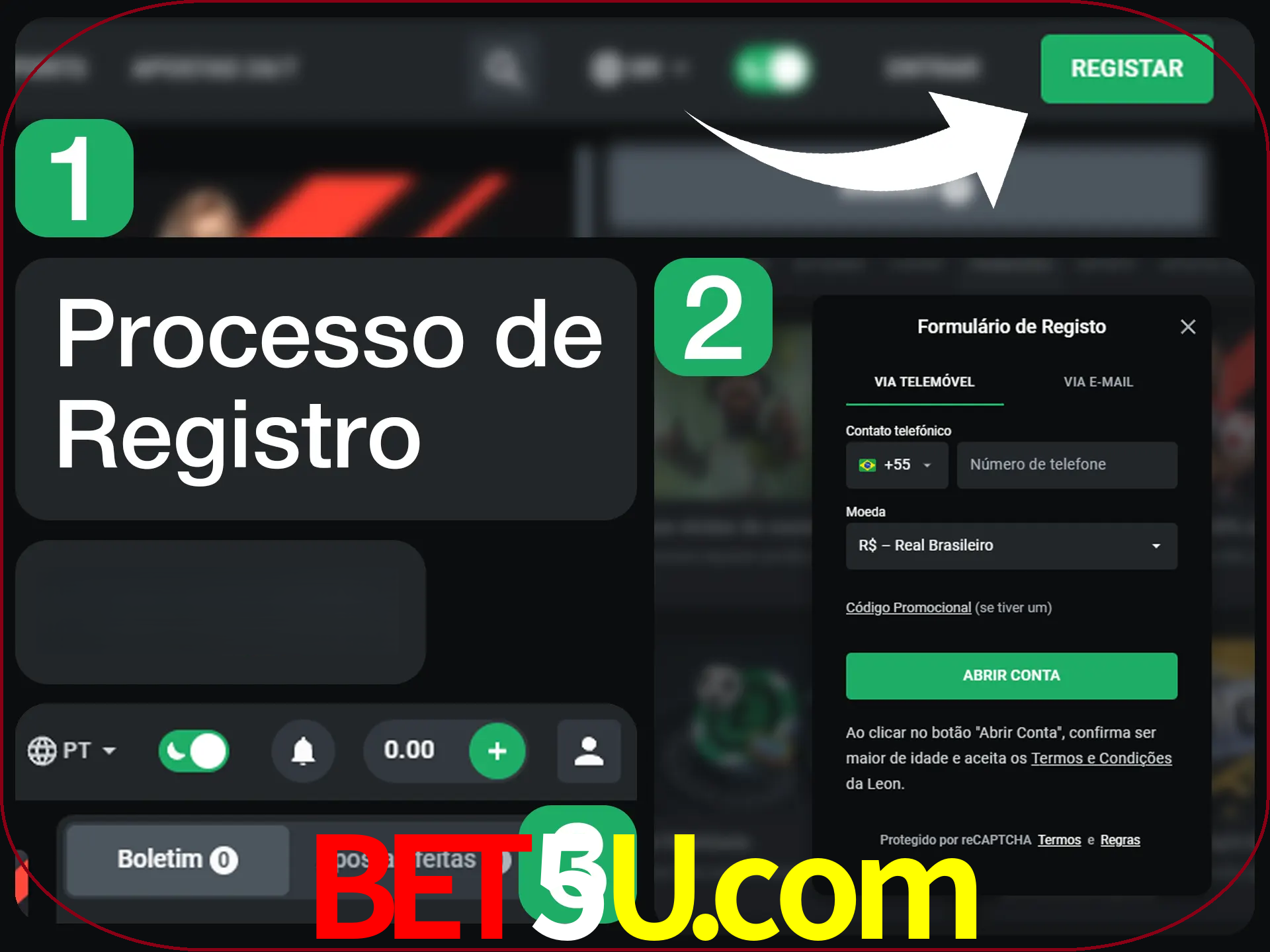 O processo de registro na LeonBet é simples.